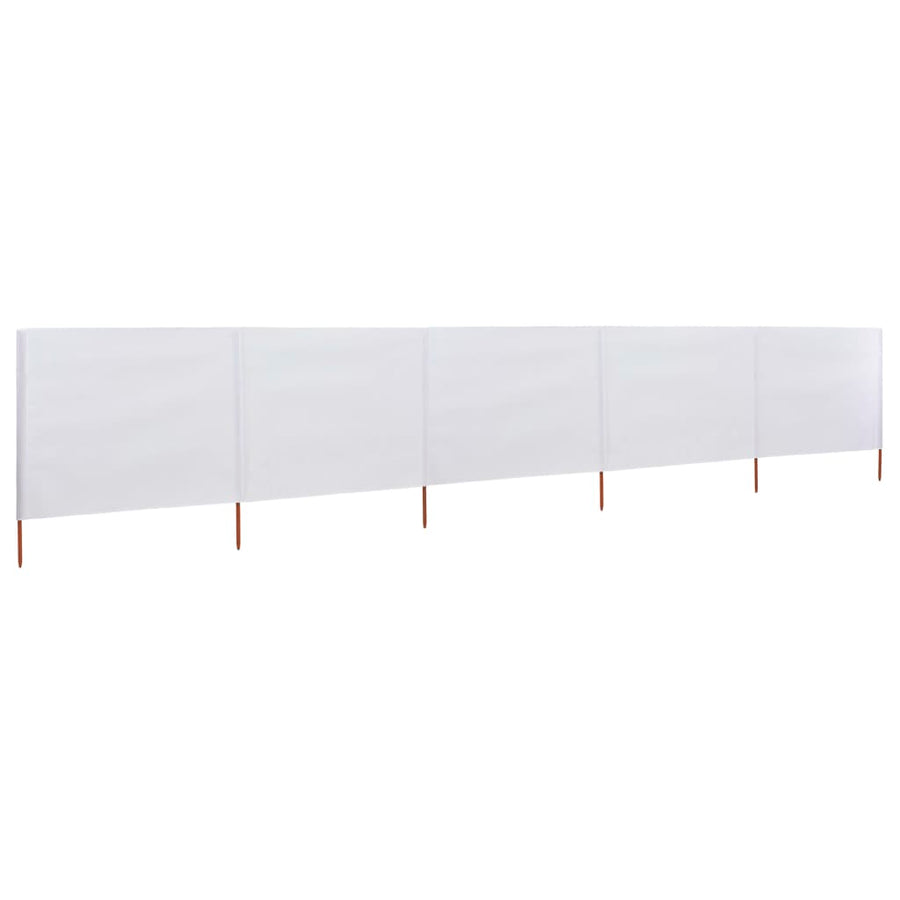 Windscherm 5-Panelen Stof 600 x 120 cm Zandwit