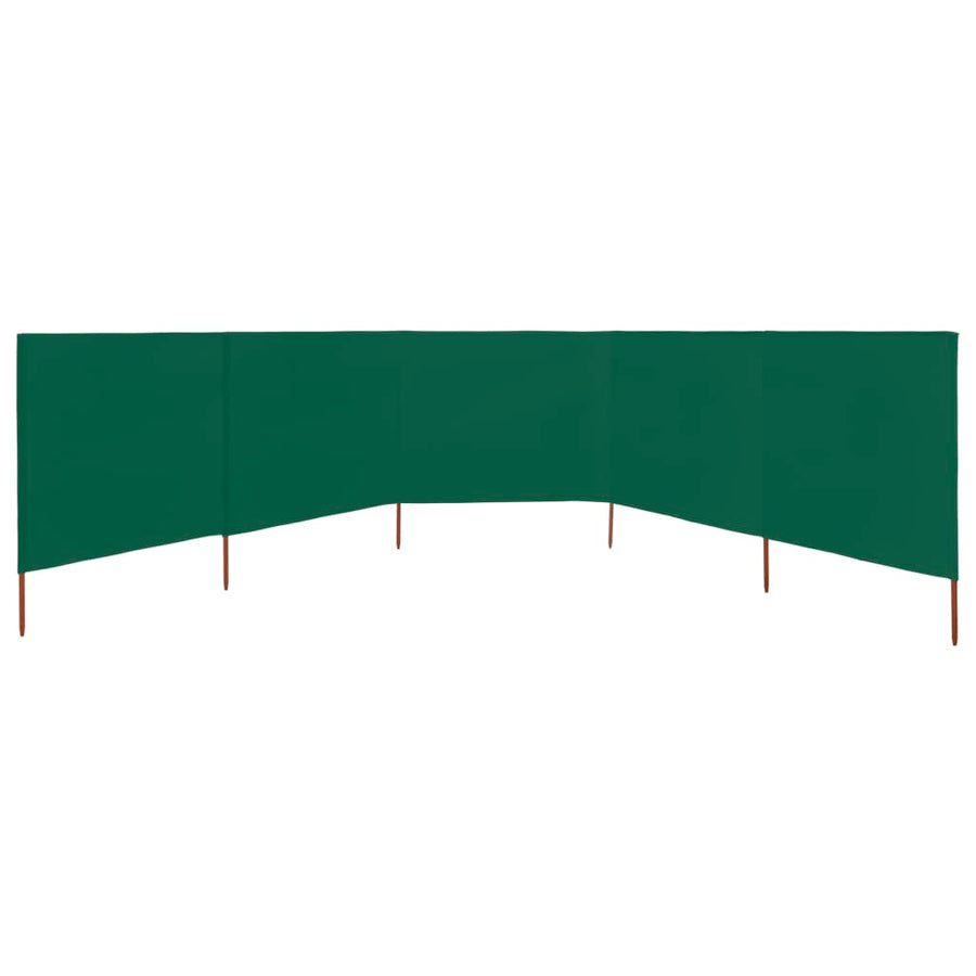 Windscherm 5-Panelen Stof 600 x 120 cm Groen