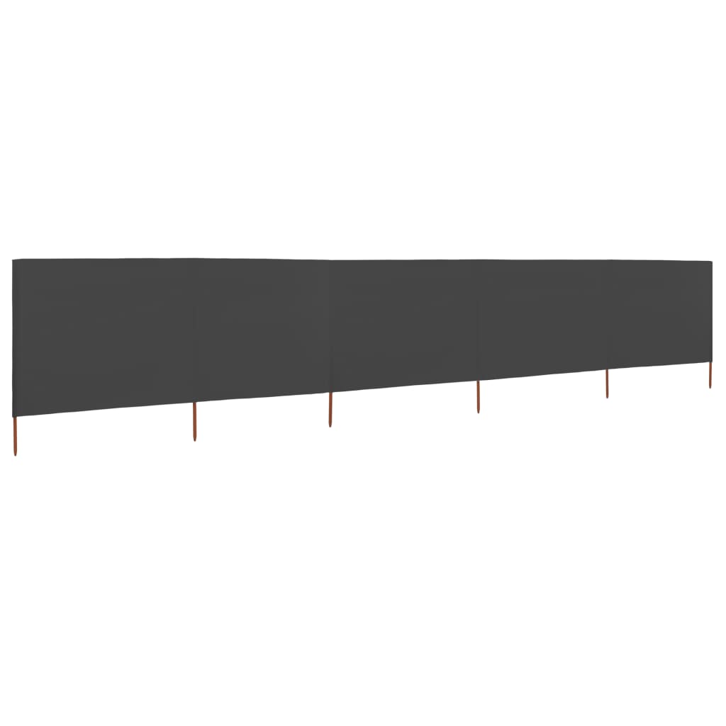 Windscherm 5-Panelen 600X120 Cm Stof Antraciet 600 x 120 cm