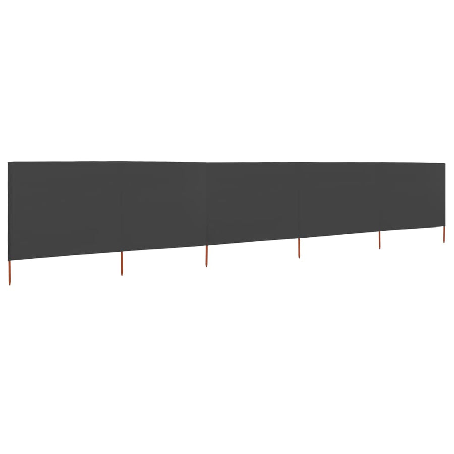 Windscherm 5-Panelen 600X120 Cm Stof Antraciet 600 x 120 cm