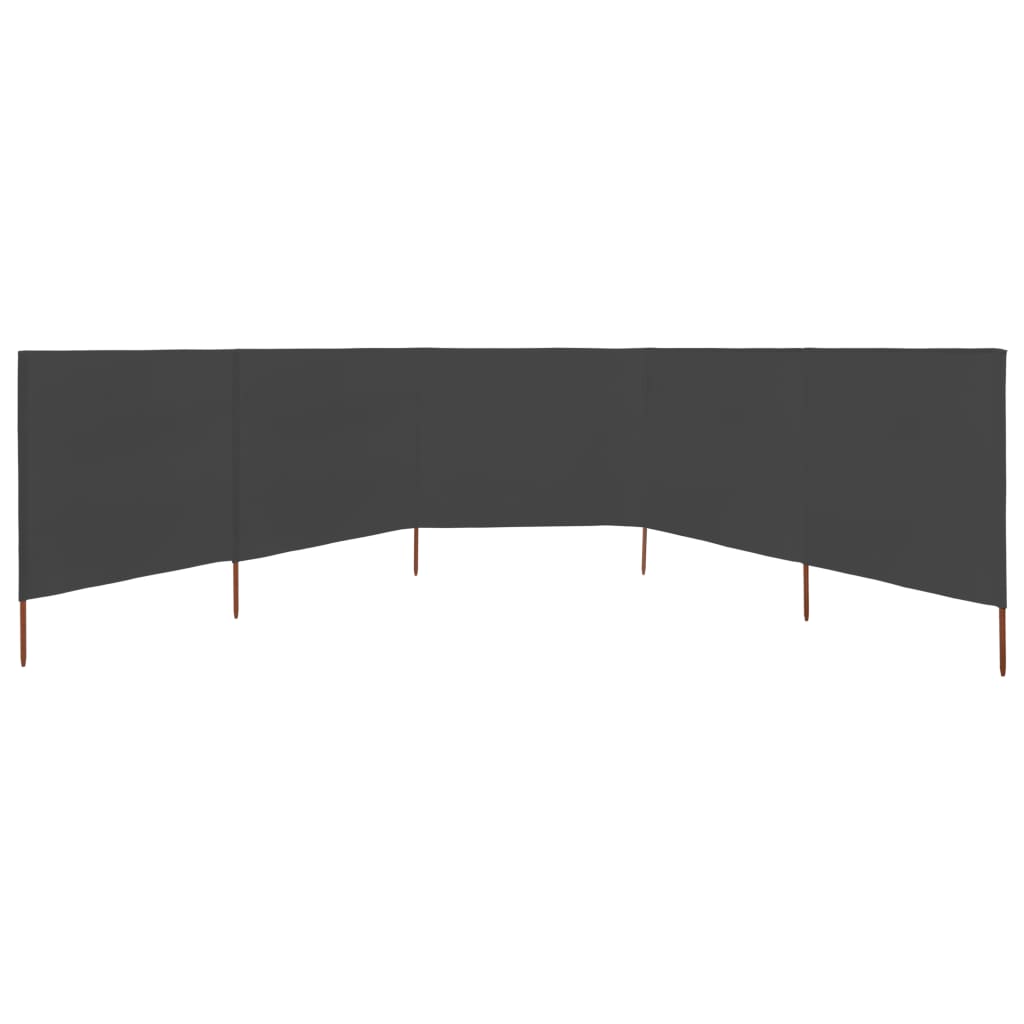 Windscherm 5-Panelen 600X120 Cm Stof Antraciet 600 x 120 cm