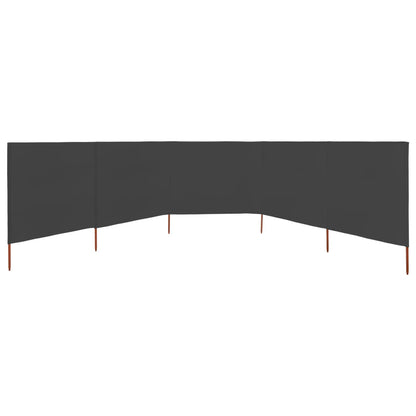 Windscherm 5-Panelen 600X120 Cm Stof Antraciet 600 x 120 cm