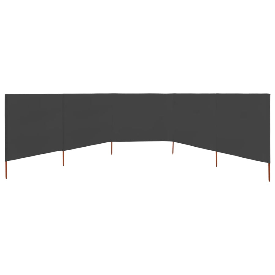 Windscherm 5-Panelen 600X120 Cm Stof Antraciet 600 x 120 cm