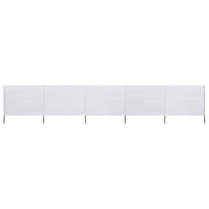 Windscherm 5-Panelen Stof 600 x 160 cm Zandwit