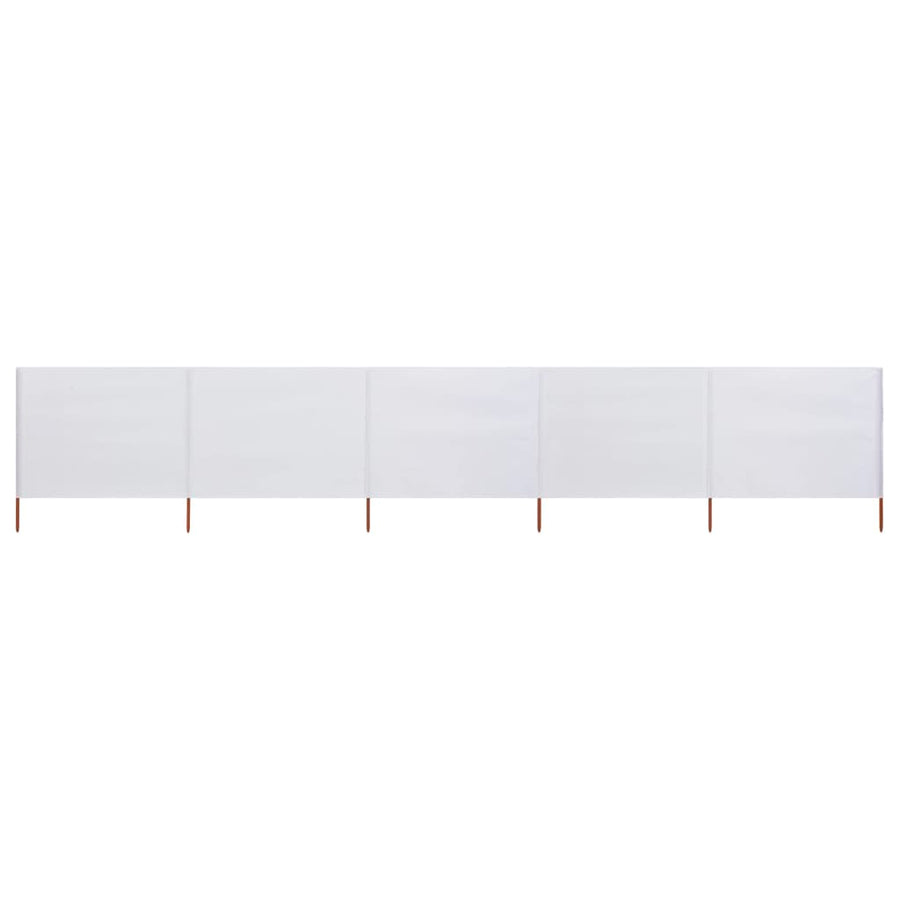 Windscherm 5-Panelen Stof 600 x 160 cm Zandwit
