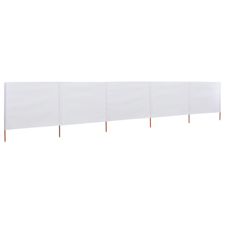 Windscherm 5-Panelen Stof 600 x 160 cm Zandwit