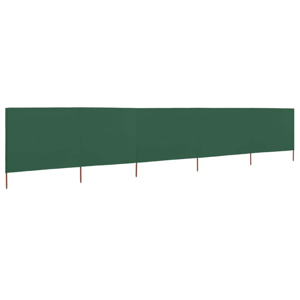 Windscherm 5-Panelen Stof 600 x 160 cm Groen