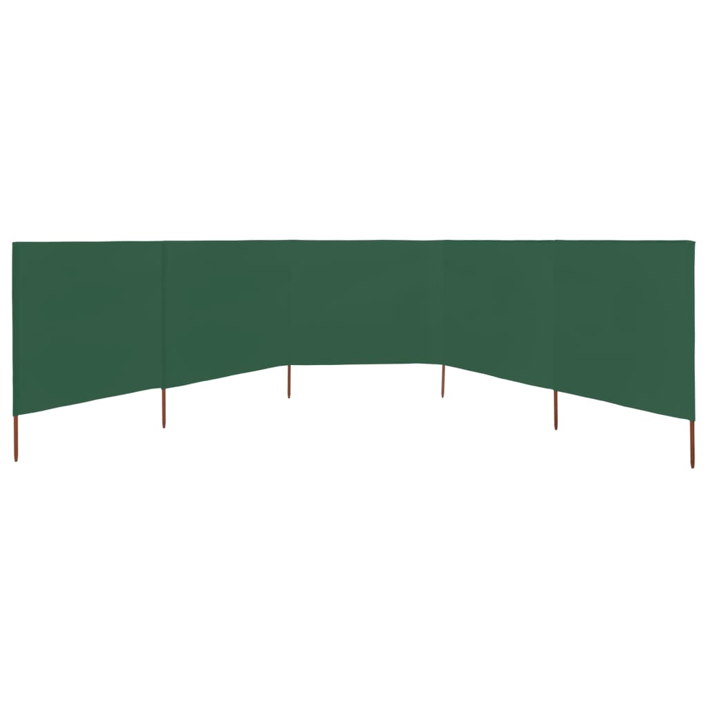 Windscherm 5-Panelen Stof 600 x 160 cm Groen