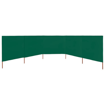 Windscherm 5-Panelen Stof 600 x 160 cm Groen