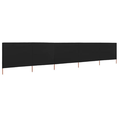 Windscherm 5-Panelen Stof 600 x 160 cm Zwart