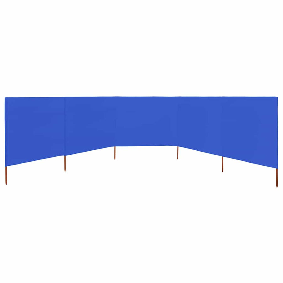 Windscherm 5-Panelen Stof Azuur 600 x 160 cm
