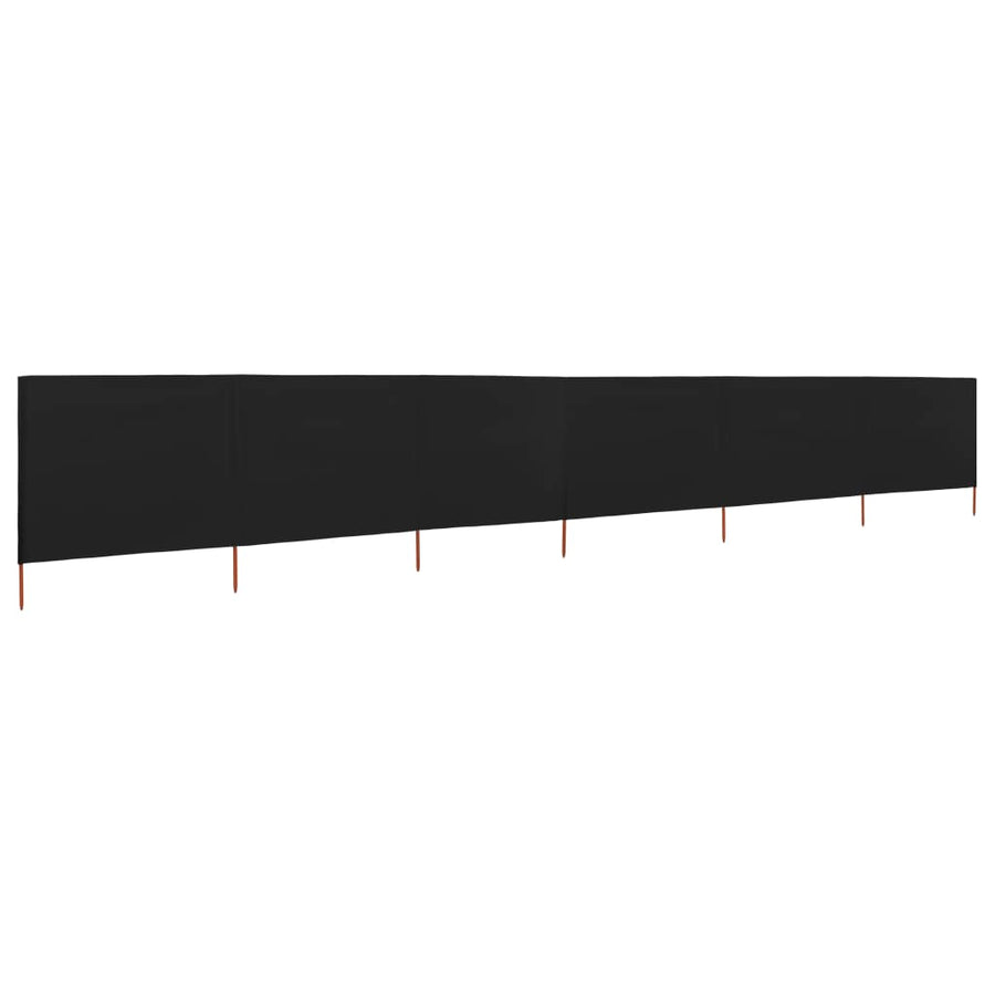 Windscherm 6-panelen 800x120 cm stof zwart