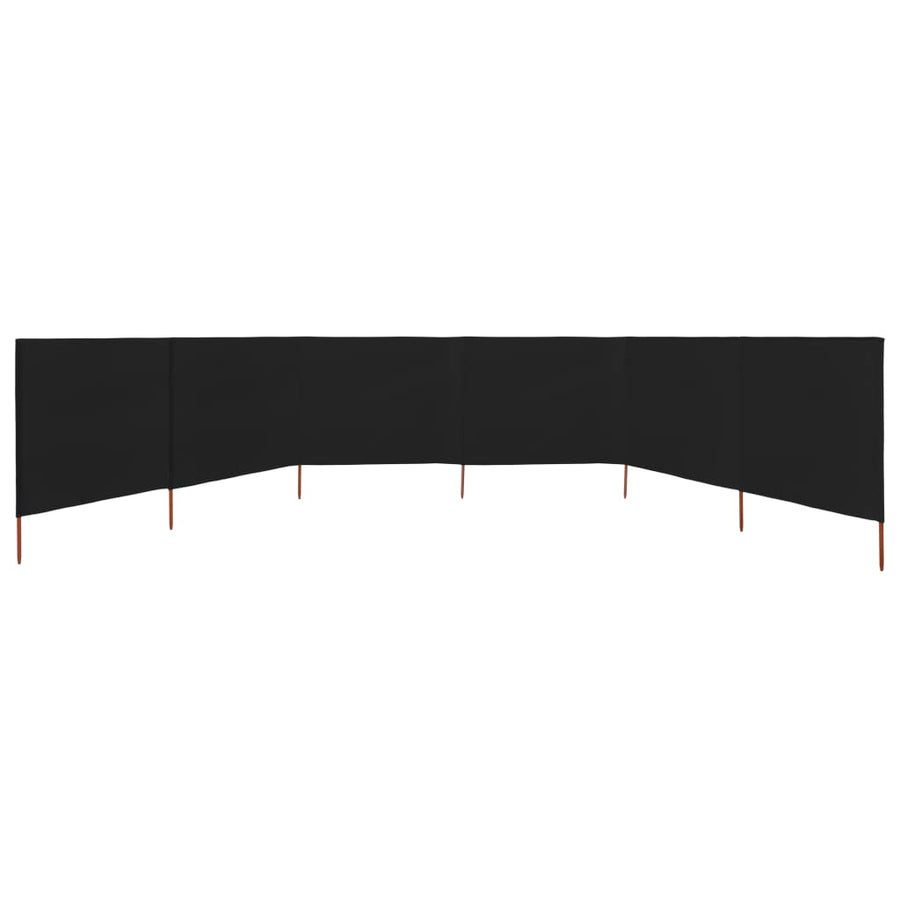 Windscherm 6-panelen 800x120 cm stof zwart