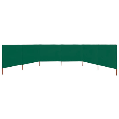 Windscherm 6-Panelen Stof 800 x 160 cm Groen