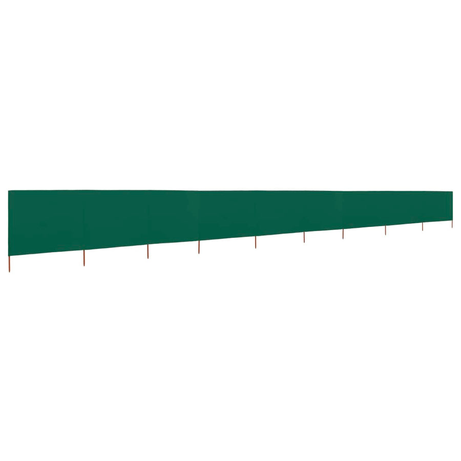 Windscherm 9-Panelen Stof 1200 x 80 cm Groen