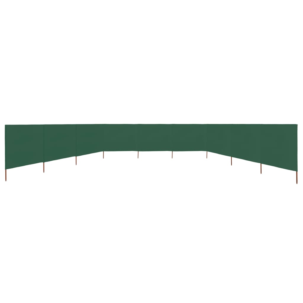 Windscherm 9-Panelen Stof 1200 x 80 cm Groen