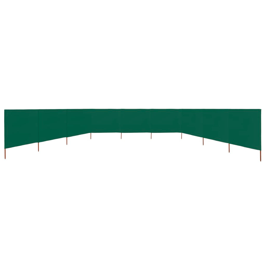 Windscherm 9-Panelen Stof 1200 x 80 cm Groen