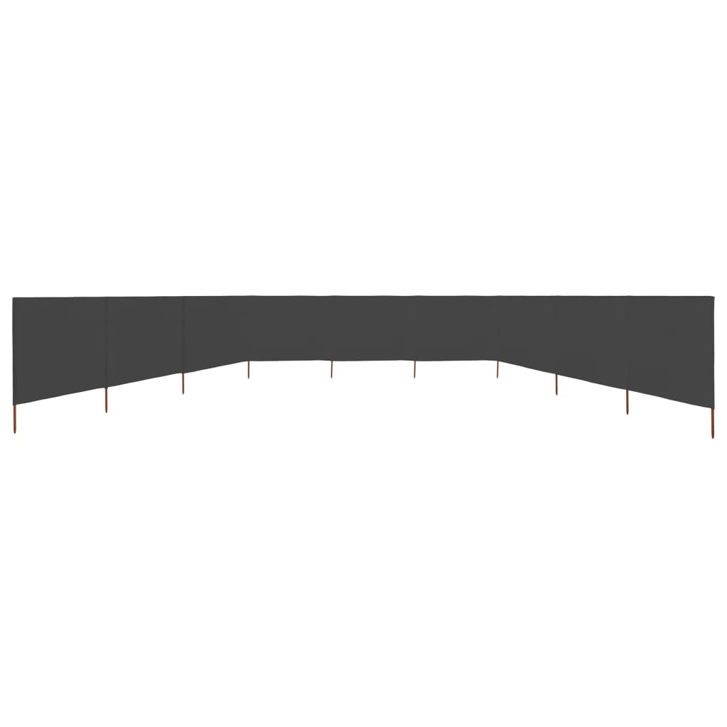 Windscherm 9-Panelen Stof 1200 x 80 cm Antraciet