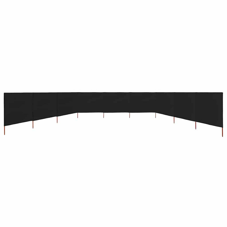Windscherm 9-panelen 1200x80 cm stof zwart