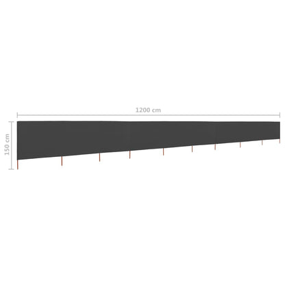 Windscherm 9-Panelen Stof 1200 x 120 cm