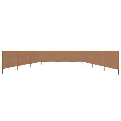 Windscherm 9-Panelen Stof 1200 x 160 cm Taupe