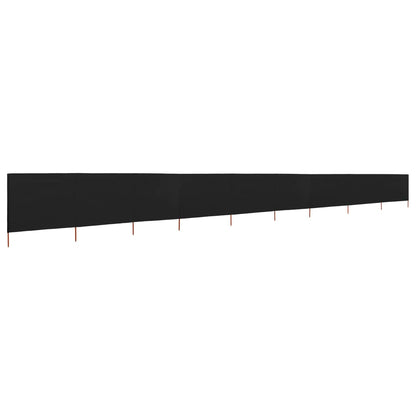 Windscherm 9-Panelen Stof 1200 x 160 cm Zwart