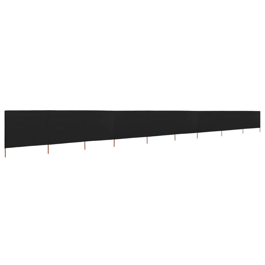 Windscherm 9-Panelen Stof 1200 x 160 cm Zwart