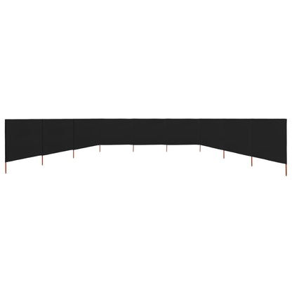Windscherm 9-Panelen Stof 1200 x 160 cm Zwart