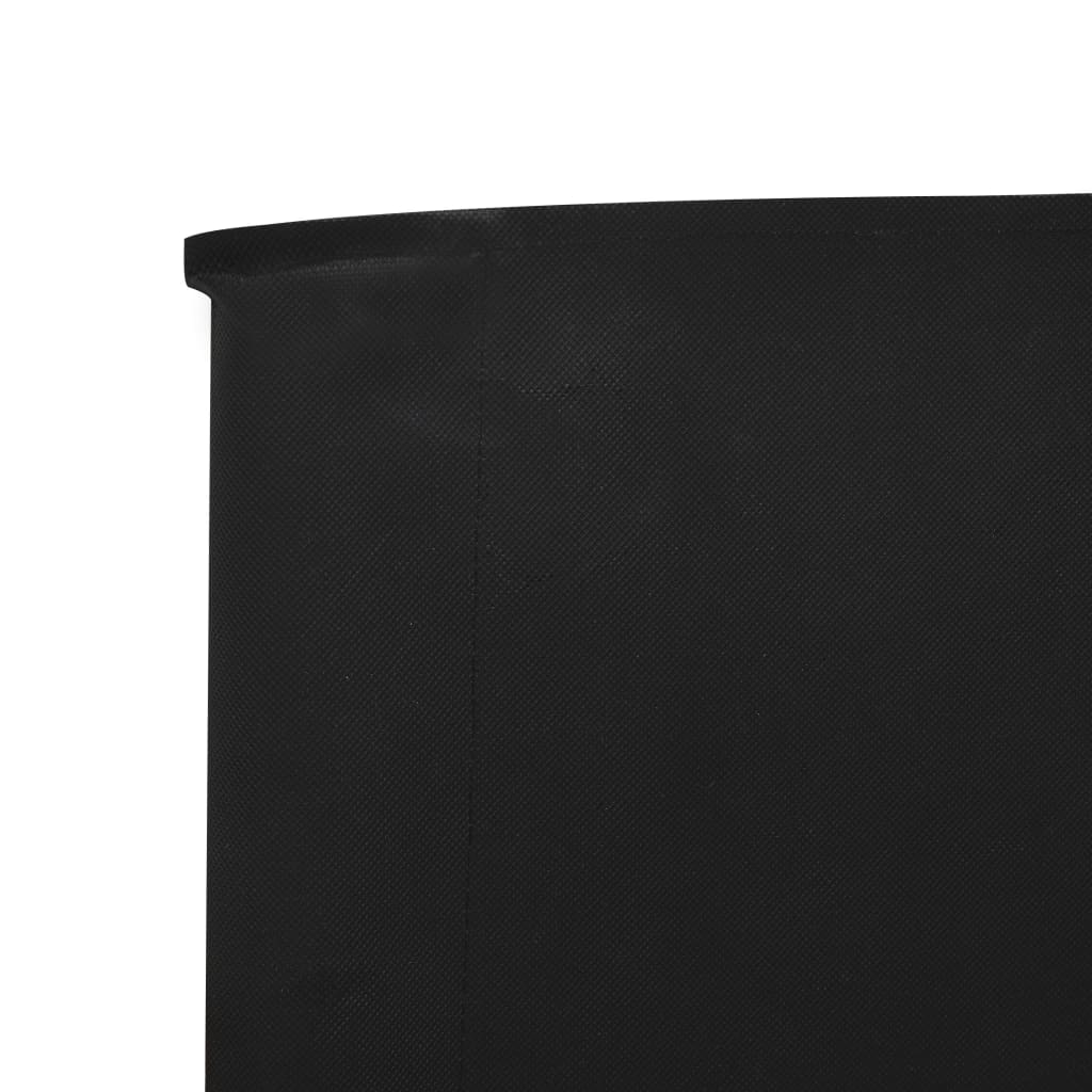 Windscherm 9-Panelen Stof 1200 x 160 cm Zwart