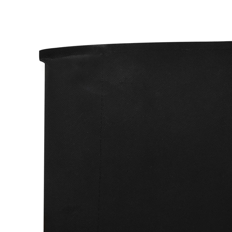 Windscherm 9-Panelen Stof 1200 x 160 cm Zwart
