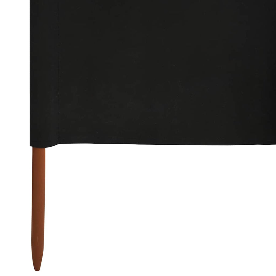 Windscherm 9-Panelen Stof 1200 x 160 cm Zwart