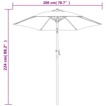 Parasol 200X224 Cm Aluminium Blauw