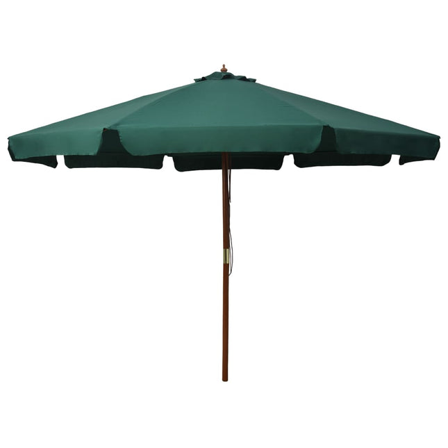 Parasol Met Houten Paal 330 Cm Groen