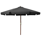 Parasol Met Houten Paal 330 Cm Antraciet