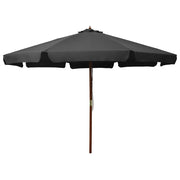 Parasol 330 cm antraciet houten paal