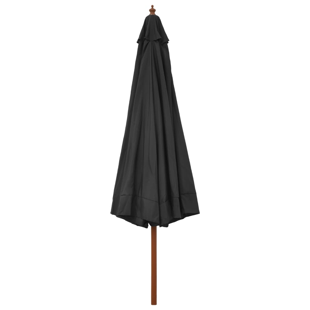 Parasol Met Houten Paal 330 Cm Antraciet