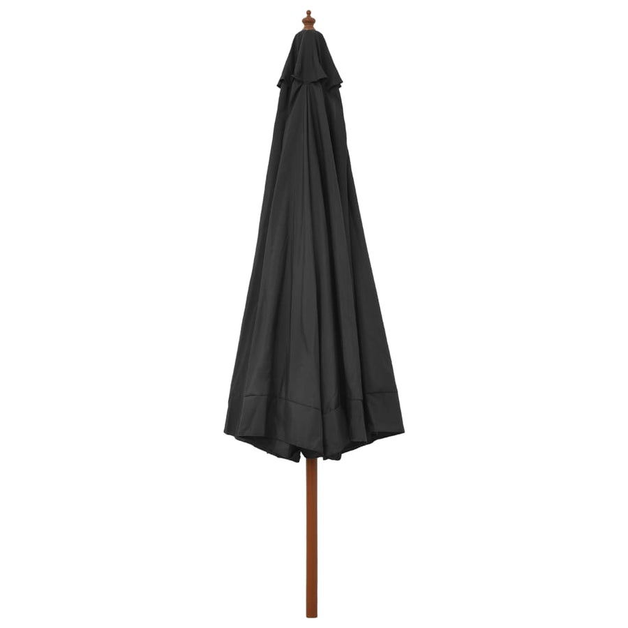 Parasol Met Houten Paal 330 Cm Antraciet