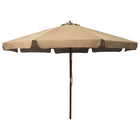 Parasol Met Houten Paal 330 Cm Taupe