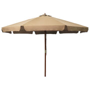 Parasol 330 cm houten paal taupe