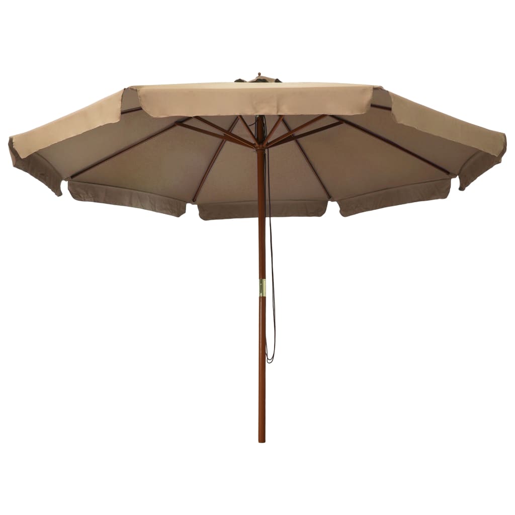 Parasol Met Houten Paal 330 Cm Taupe