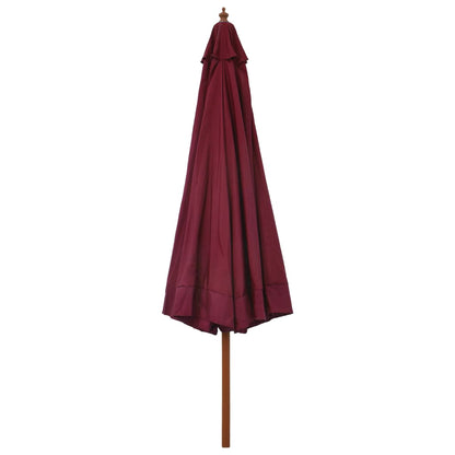 Parasol Met Houten Paal 330 Cm Bordeauxrood