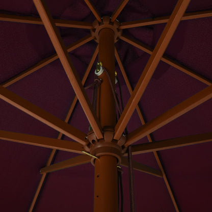 Parasol Met Houten Paal 330 Cm Bordeauxrood
