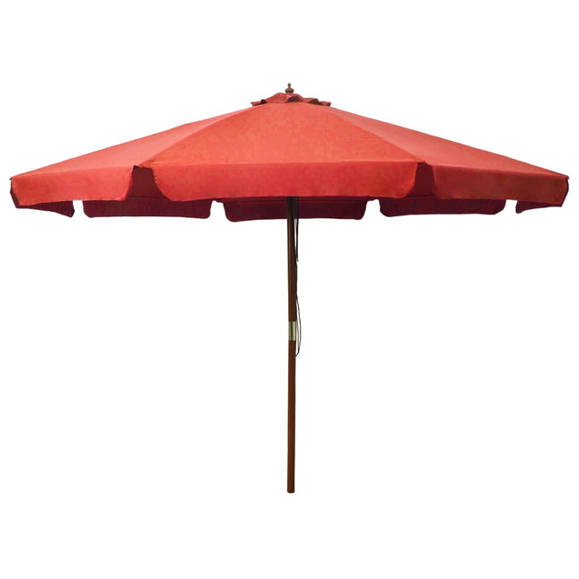 Parasol Met Houten Paal 330 Cm Kleurig Terracotta