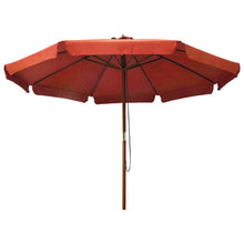 Parasol Met Houten Paal 330 Cm Kleurig Terracotta
