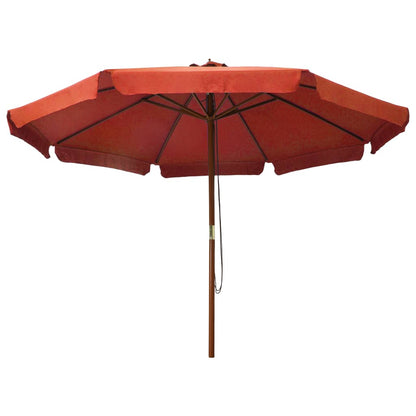 Parasol Met Houten Paal 330 Cm Kleurig Terracotta