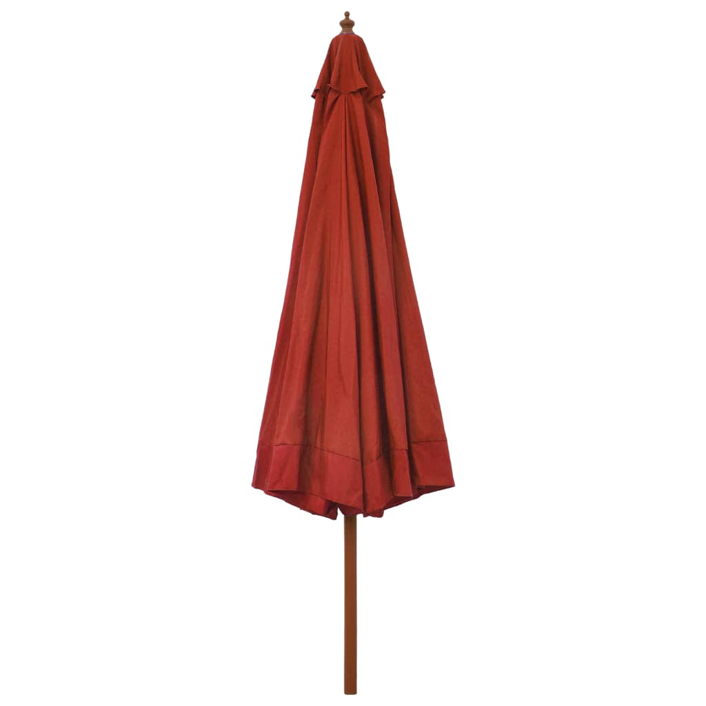 Parasol Met Houten Paal 330 Cm Kleurig Terracotta