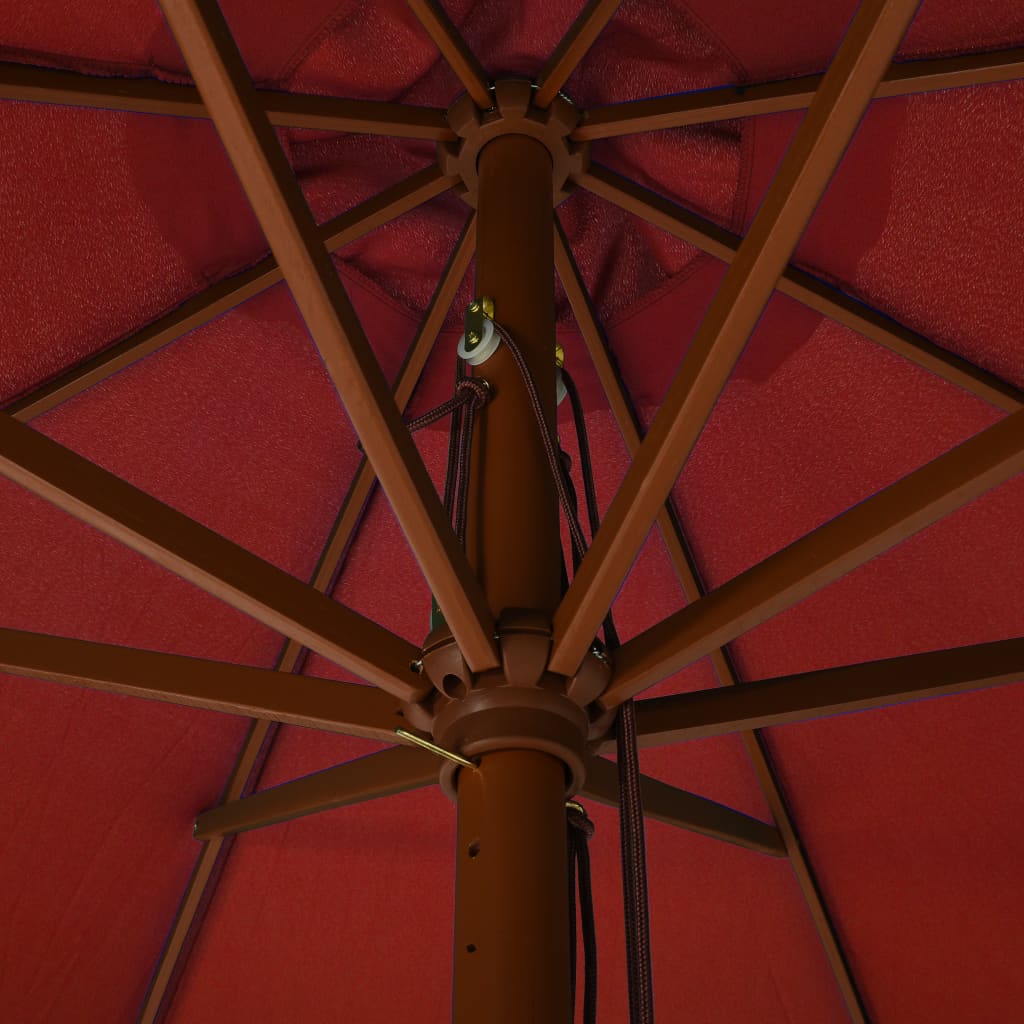 Parasol Met Houten Paal 330 Cm Kleurig Terracotta