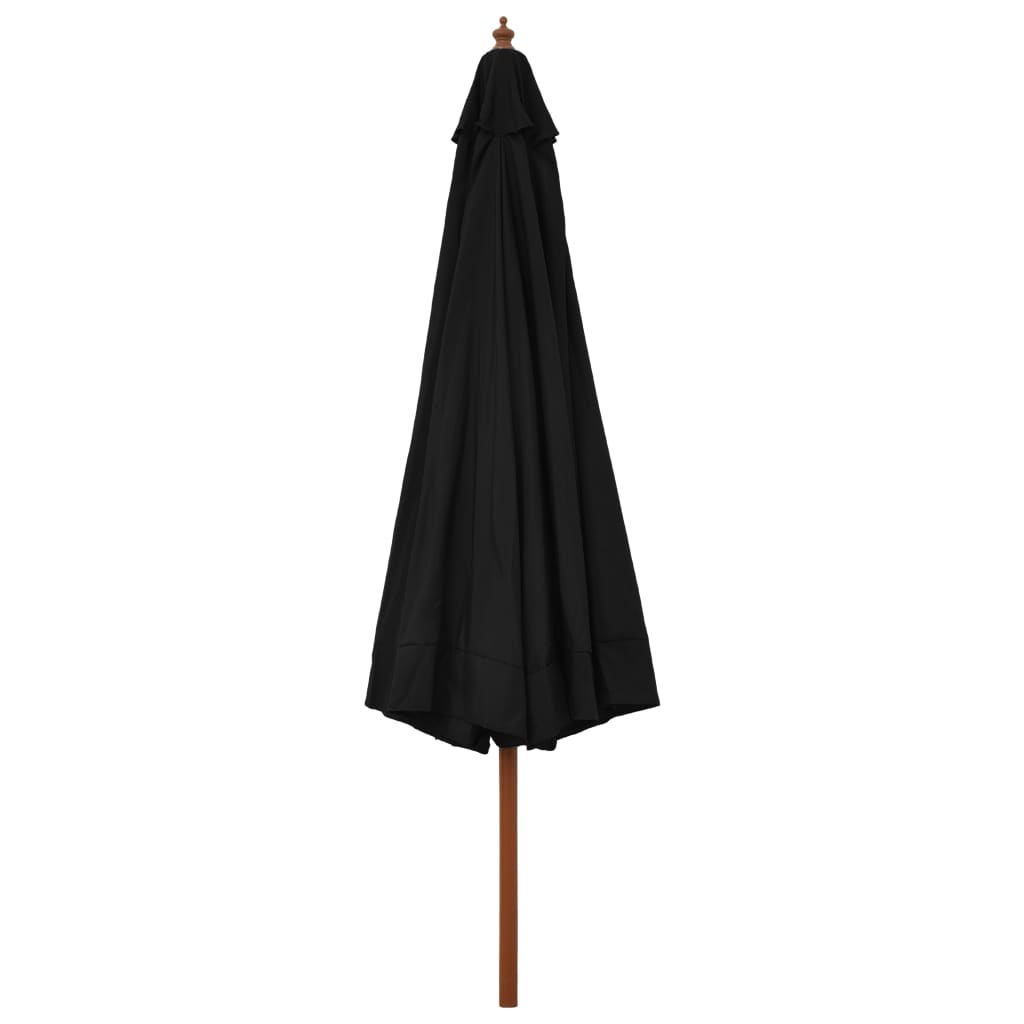 Parasol Met Houten Paal 330 Cm Zwart