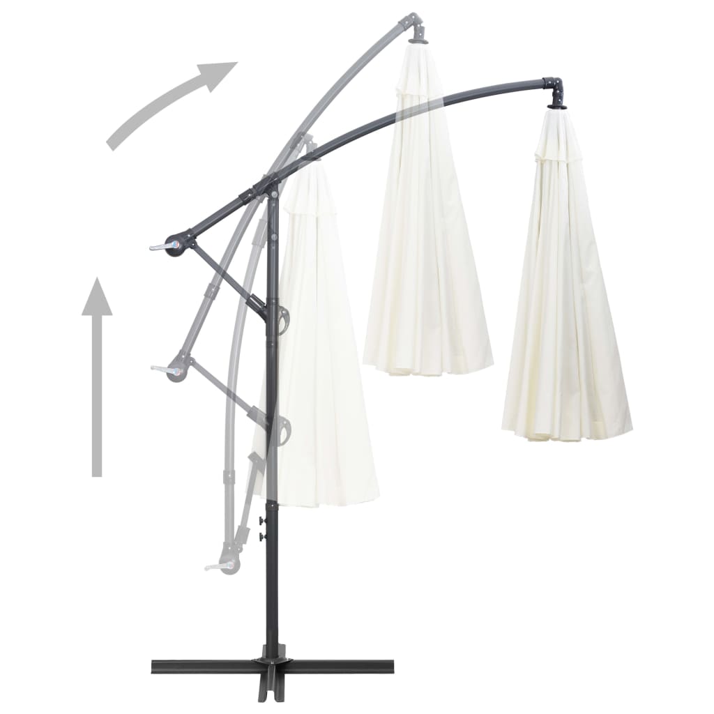 Zweefparasol Met Aluminium Paal 3 M Wit