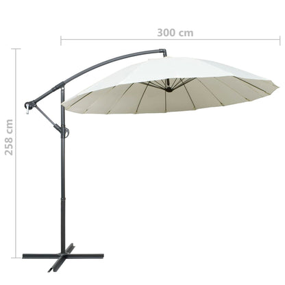 Zweefparasol Met Aluminium Paal 3 M Wit